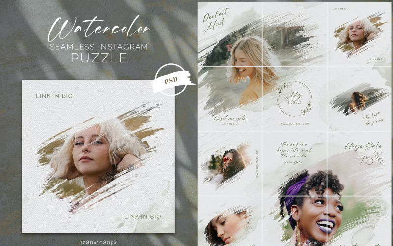 Puzzle di Instagram ad acquerello
