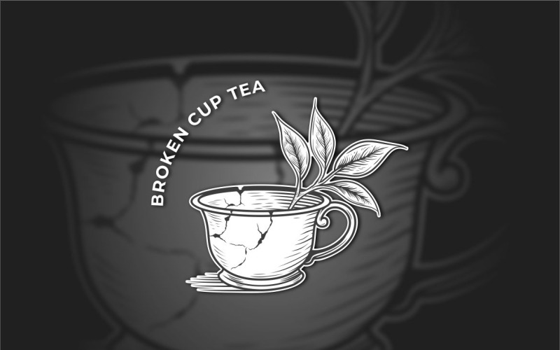 šálek čaje vektorové logo šablona
