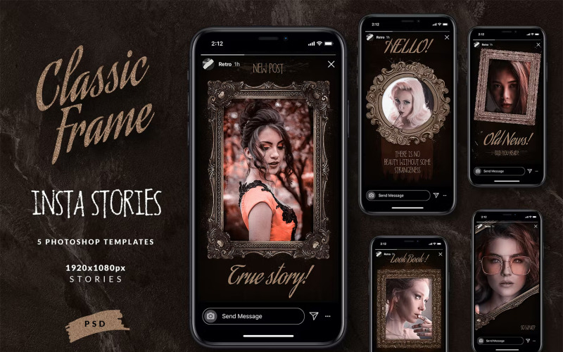Storie di Instagram con cornice classica