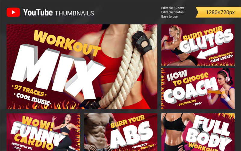YouTube-Thumbnail-Vorlagen für Sport