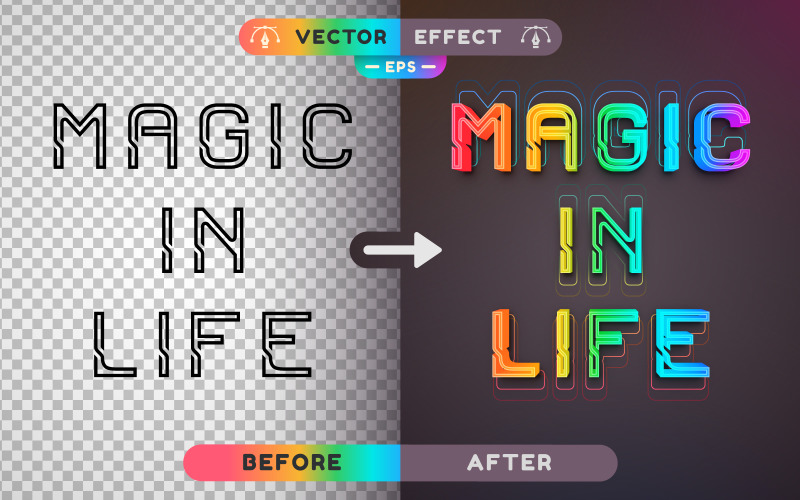 Magic In Life - Effet de texte modifiable, style de police
