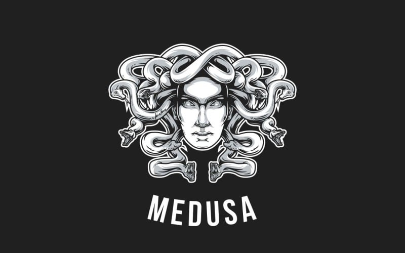 Medusa logotyp grafisk mall