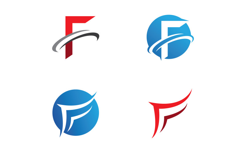 Modèle de logo de lettre F. Illustration vectorielle. V6