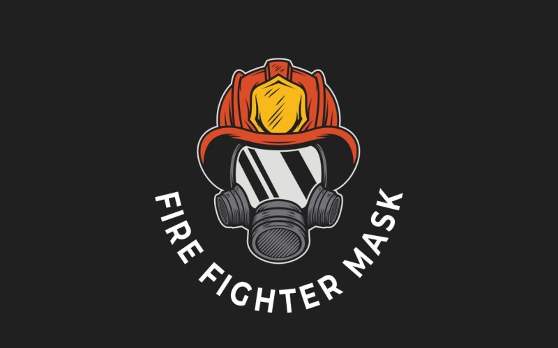 Modèle graphique de logo de pompier
