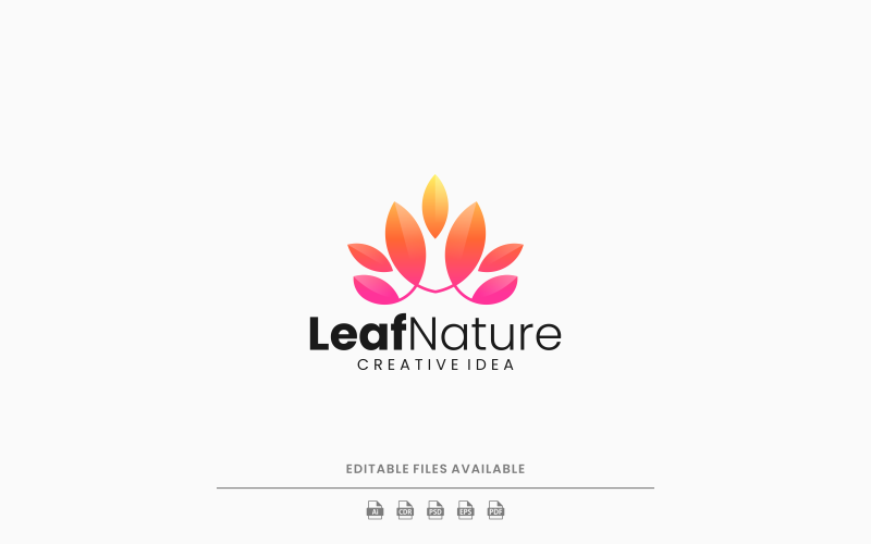 Natur löv gradient färgglada logotyp stil