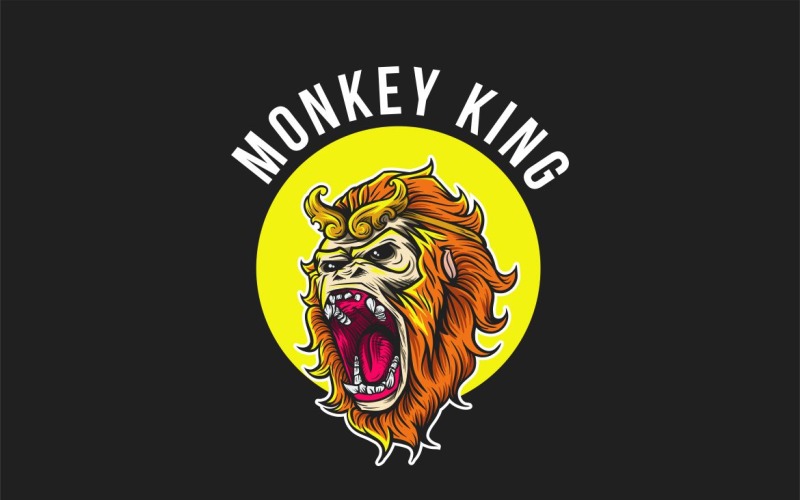 Opičí král grafické logo šablona