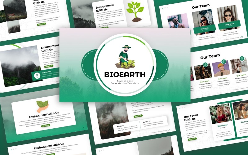 Bioearth - Modèle PowerPoint polyvalent pour l'environnement