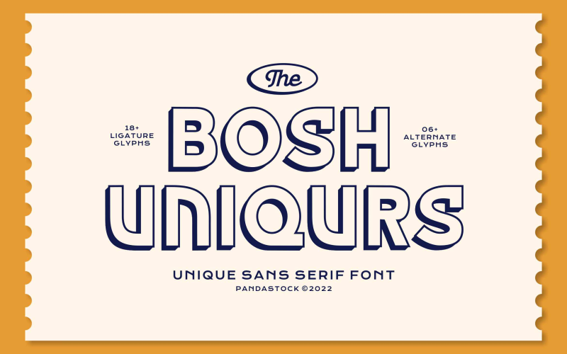 Bosh Uniqurs Carattere unico Sans Serif