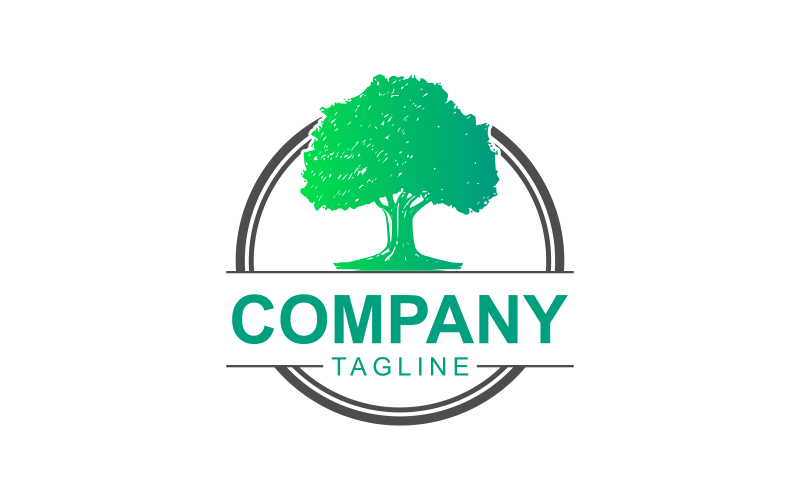 Modèle de conception de logo d'arbre magnifique