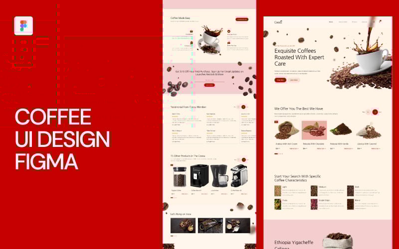 Шаблон дизайну користувальницького інтерфейсу «Кава» Figma