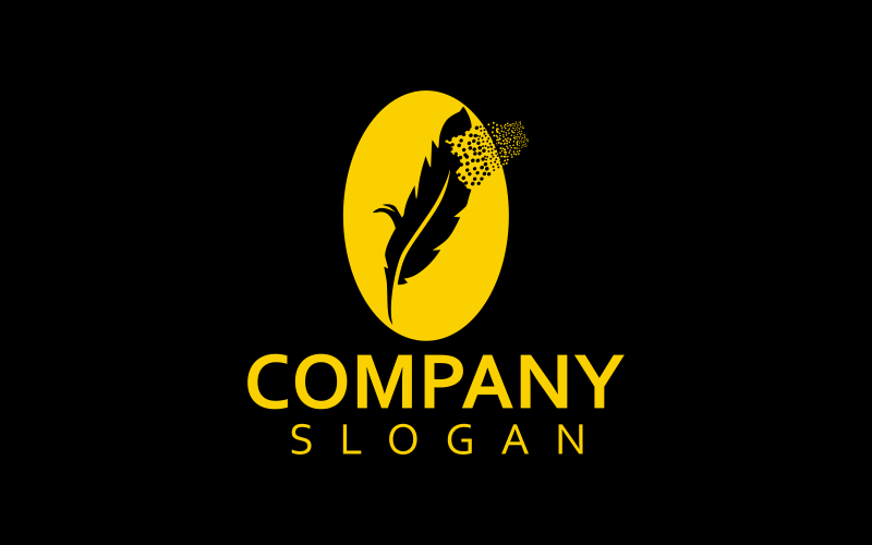 Yaratıcı Tüy Quill Logo Tasarımı