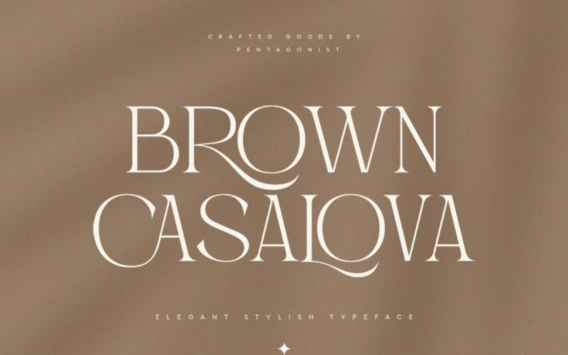 Brązowy Casalova | Stylowa czcionka kroju
