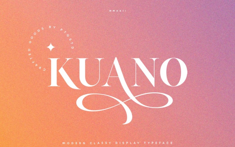 Kuano | Stylový displej patkové písmo