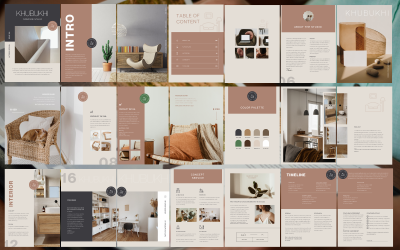 Modèle de magazine de catalogue de meubles