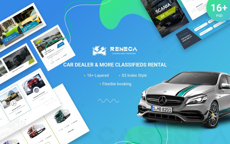 Reneca - Modelo PSD de aluguel de carros e loja