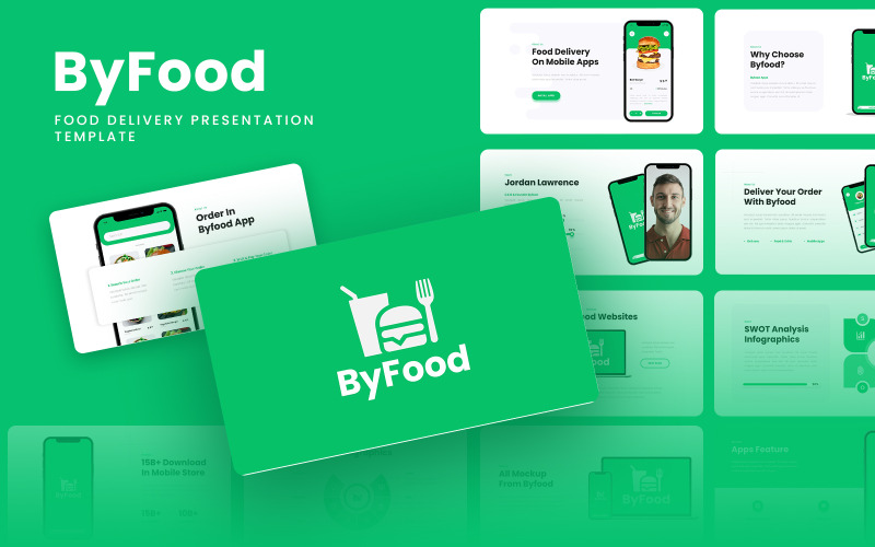 Byfood - 送餐移动应用和 SAAS 谷歌幻灯片模板