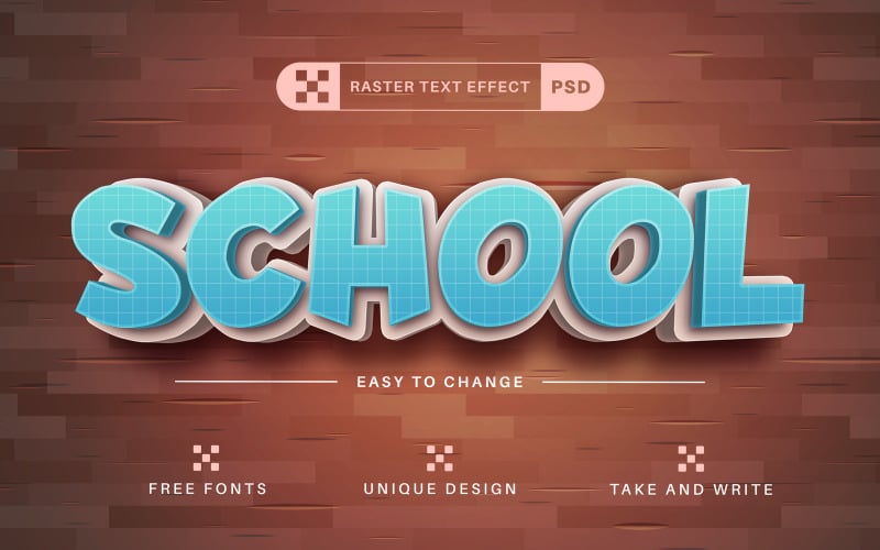 Cute School - Editable Text Effect,  Font Style, Design Illustration