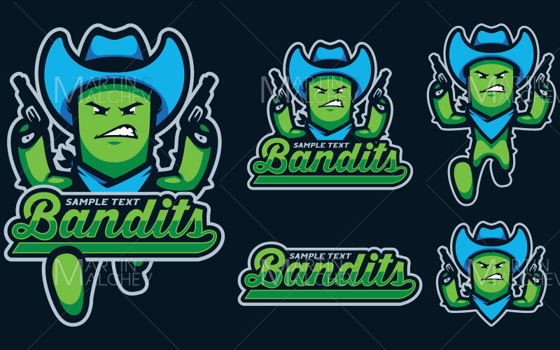 Ilustración de vector de mascota de equipo bandido