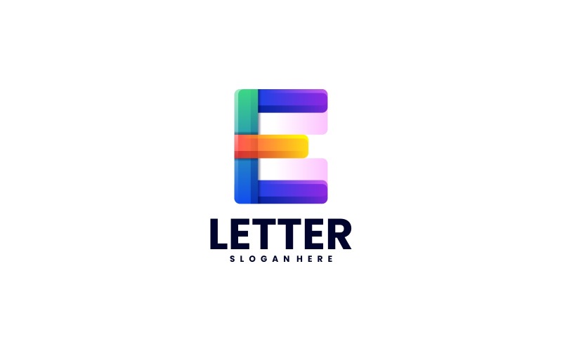 Літера E градієнт барвисті логотип