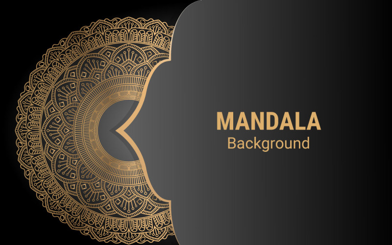Роскошный фон мандалы с золотым узором