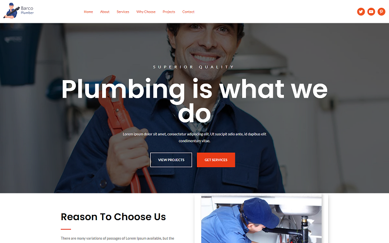 Barco Plumber Construction Wordpress Elementor kit