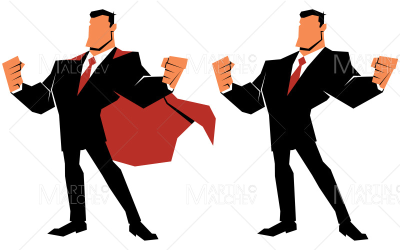 Geschäftsmann Power on White Vector Illustration