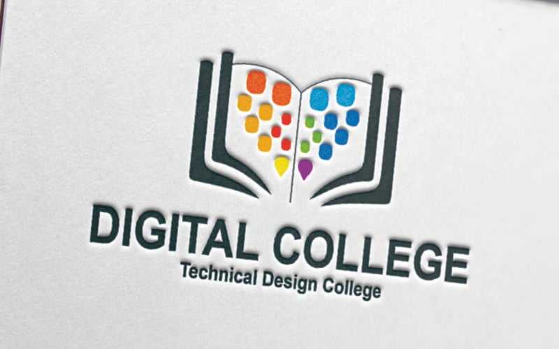 Логотип профессионального цифрового колледжа для студентов.