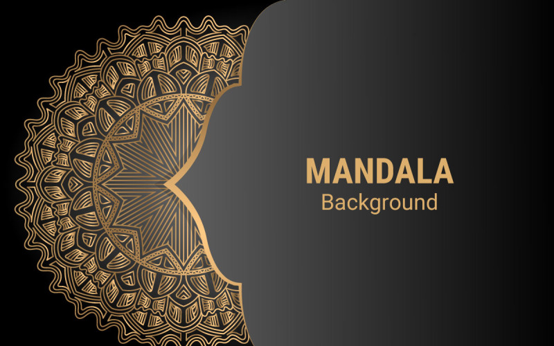 Luxuriöser Mandala-Hintergrund mit goldenem Arabeskenmuster im arabisch-islamischen Oststil.