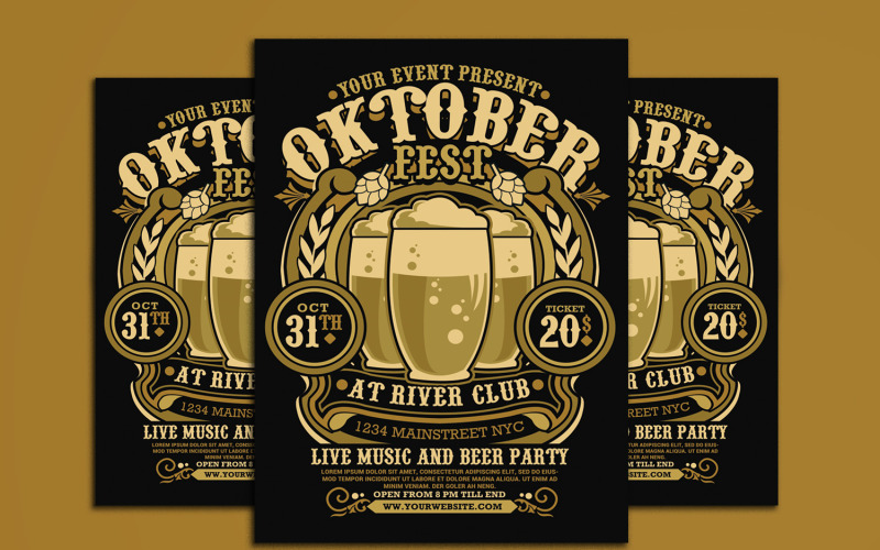 Modèle de Flyer de l'Oktoberfest