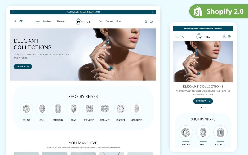 Pandora - Smycken Shopify Tema | Minimalistiskt och rent Shopify smyckenstema | Shopify OS 2.0