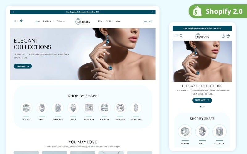 Pandora - Тема Shopify для ювелирных изделий | Минималистская и чистая тема для Shopify ювелирных изделий | Shopify ОС 2.0