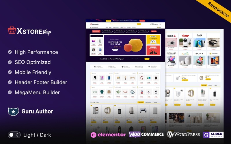 Xstore – багатофункціональна тема WooCommerce Elementor Mega Shop