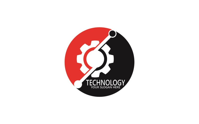 Иллюстрация векторного шаблона логотипа технологии 14
