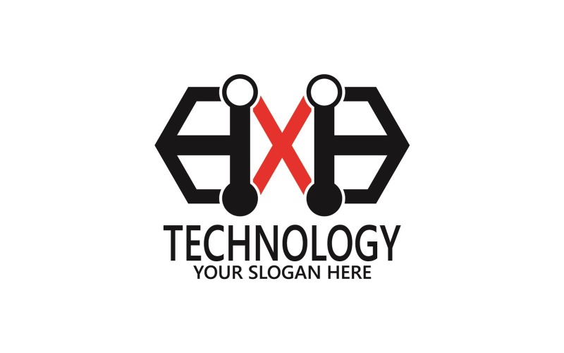 Ilustração de modelo de vetor de logotipo de tecnologia 10