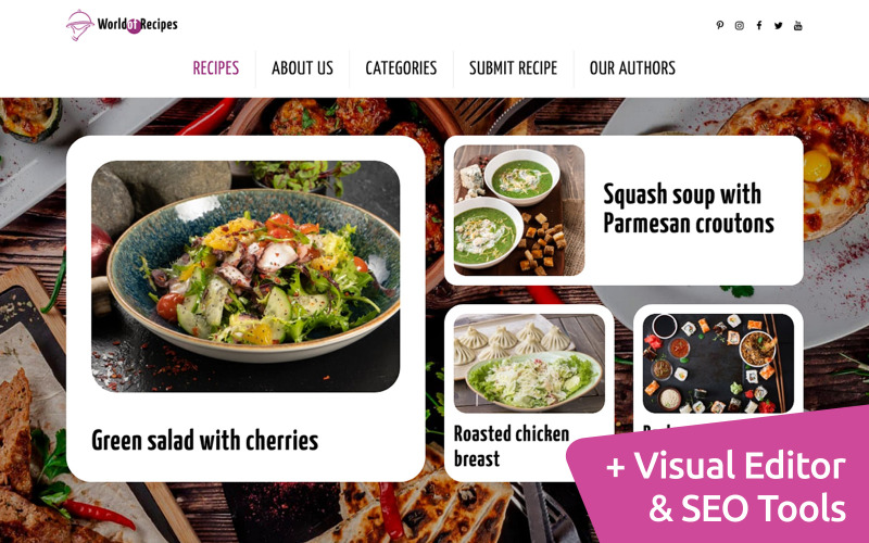 烹饪食谱 MotoCMS 网站模板