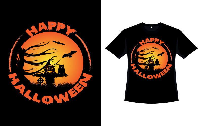 Conception de t-shirt effrayant Halloween heureux