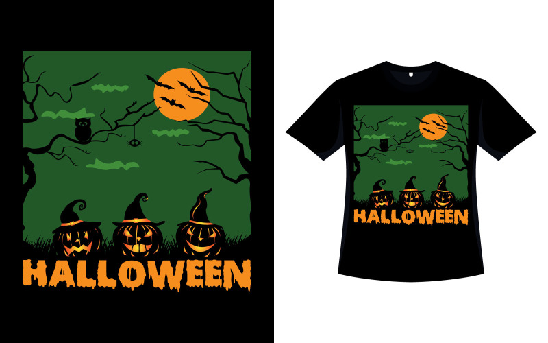Conception de t-shirt vintage effrayant d'Halloween