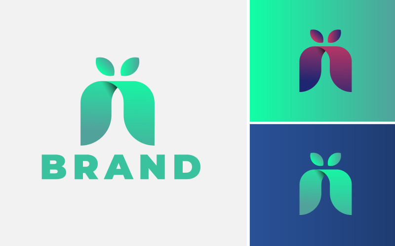 Corporate Business Gradient Logotyp. Koncept för kreativa N-alfabetet, unika bokstaven N-tecken.