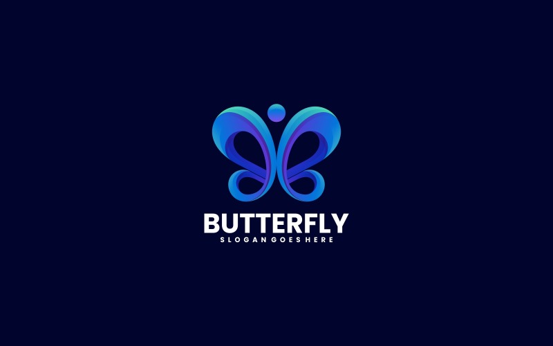 Estilo de logotipo de gradiente de borboleta Vol.3