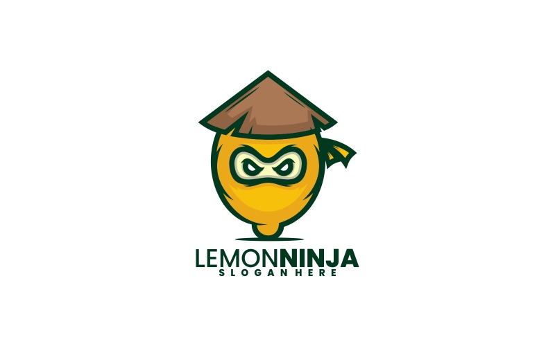 Modello di logo semplice di Lemon Ninja