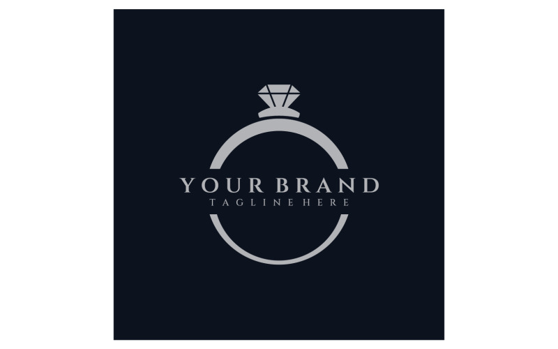 Plantilla de vector de logotipo de anillo de diamante de boda