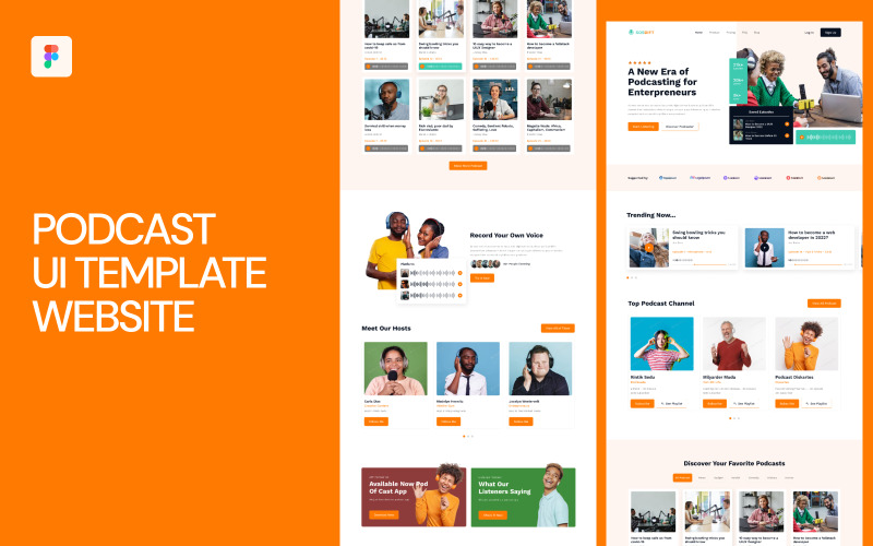 Podcast Kullanıcı Arayüzü Şablonu Web Sitesi