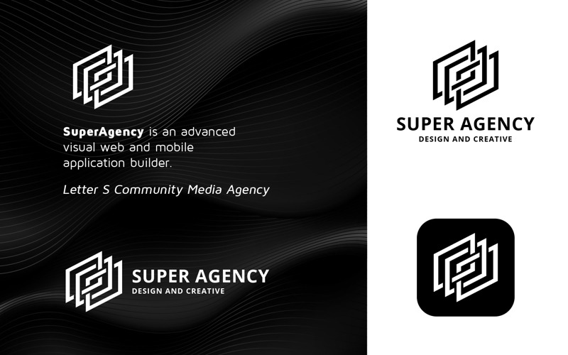 Modèle de logo d'agence super numérique