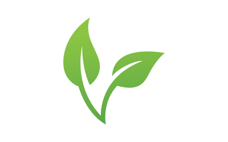 Modello di logo verde foglia natura. Illustrazione vettoriale. V7