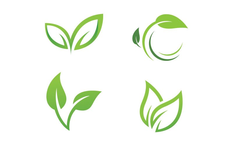 Plantilla de logotipo de hoja de naturaleza verde. ilustración vectorial V10