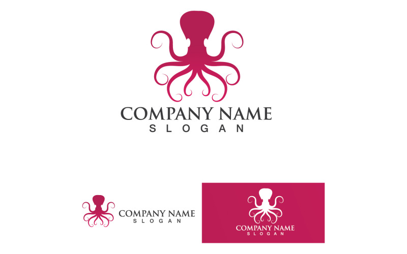 pulpo, animal, logotipo, vector, 2