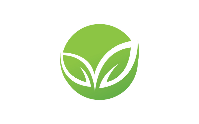 Шаблон логотипа Green Nature Leaf. Векторная иллюстрация. V5