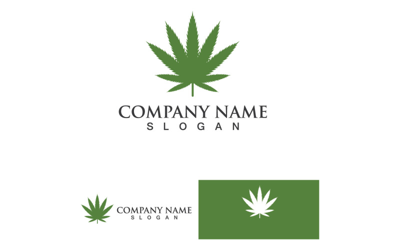 Vecteur de logo de feuille de cannabis 18