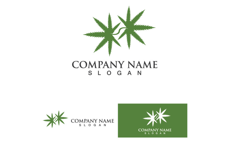 Vetor 3 do logotipo da folha de cannabis