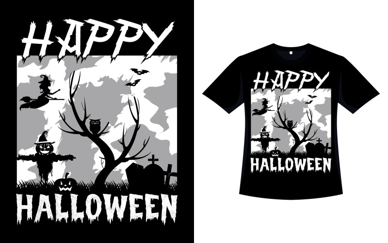 Diseño de camiseta de Halloween con espantapájaros